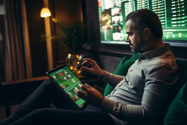 Pengguna mobile membaca panduan bermain